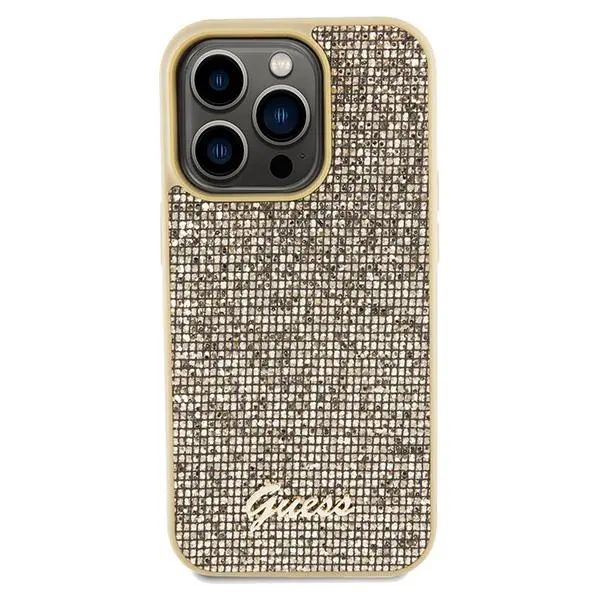 Etui Guess Disco Metal Script GUHCP14XPMSDGSD do iPhone 14 Pro Max Złoty