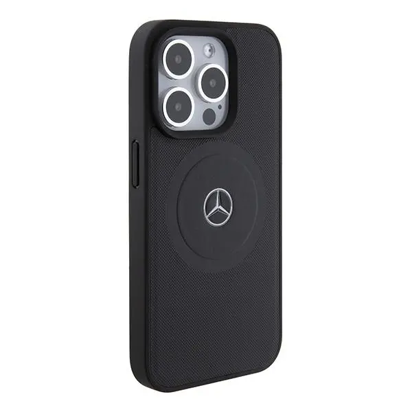 Etui Mercedes-Benz Crossed Lines Pattern Leather MagSafe MEHMP15X23RMMK do iPhone 15 Pro Max Czarny