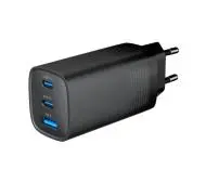 Gembird TA-UC-PDQC65-01-BK, 1x USB, 2x USB-C, 65W, GaN, Czarny