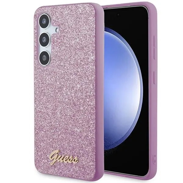 Etui Guess Glitter Script GUHCS24SHGGSHU do Samsung Galaxy S24 Fioletowy