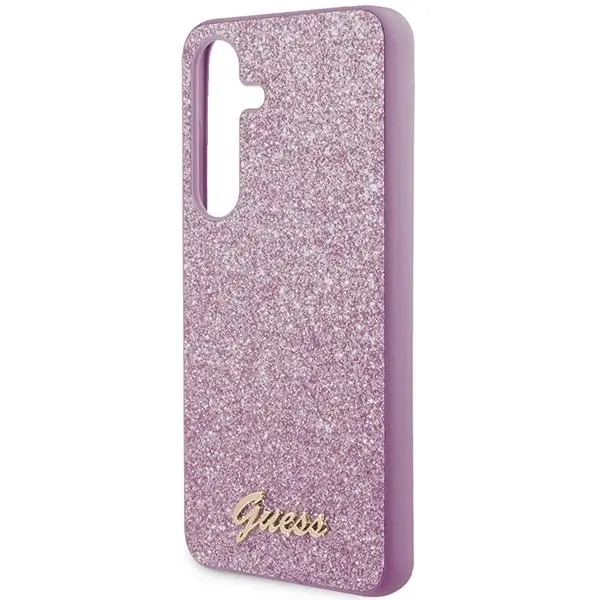 Etui Guess Glitter Script GUHCS24SHGGSHU do Samsung Galaxy S24 Fioletowy