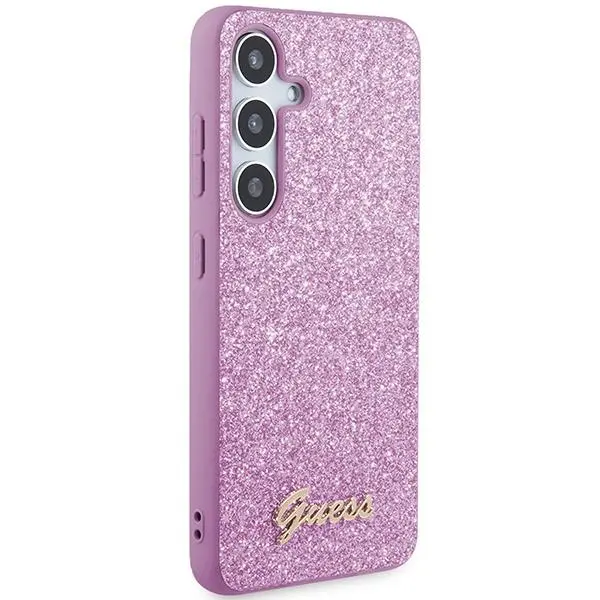 Etui Guess Glitter Script GUHCS24SHGGSHU do Samsung Galaxy S24 Fioletowy