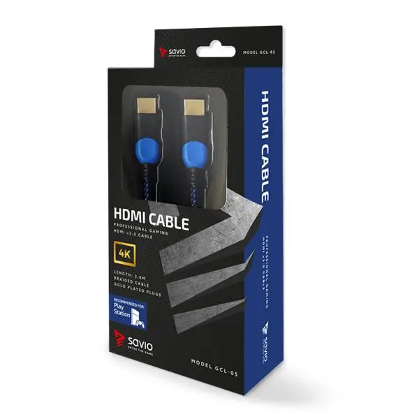 Kabel HDMI Savio GCL-05 3m Niebieski