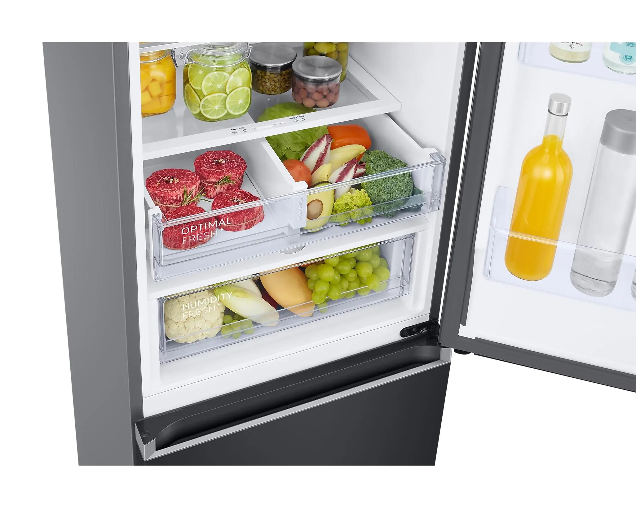 Lodówka Samsung RB38C675EB1  Pełny No Frost 203cm Komora świeżości Zdalne sterowanie Grafitowa Stal