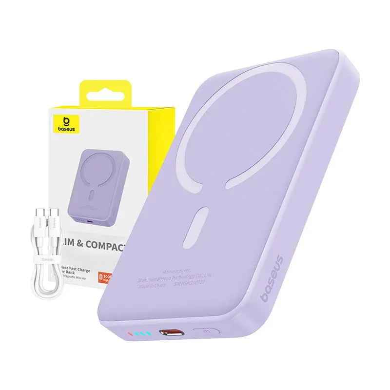 Powerbank Baseus P10059001513-00 Magnetic Mini Air 10000mAh 20W Fioletowy