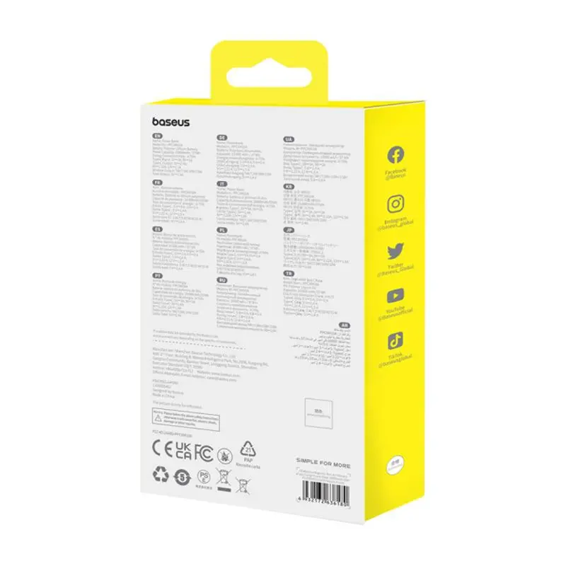 Powerbank Baseus P10059001513-00 Magnetic Mini Air 10000mAh 20W Fioletowy