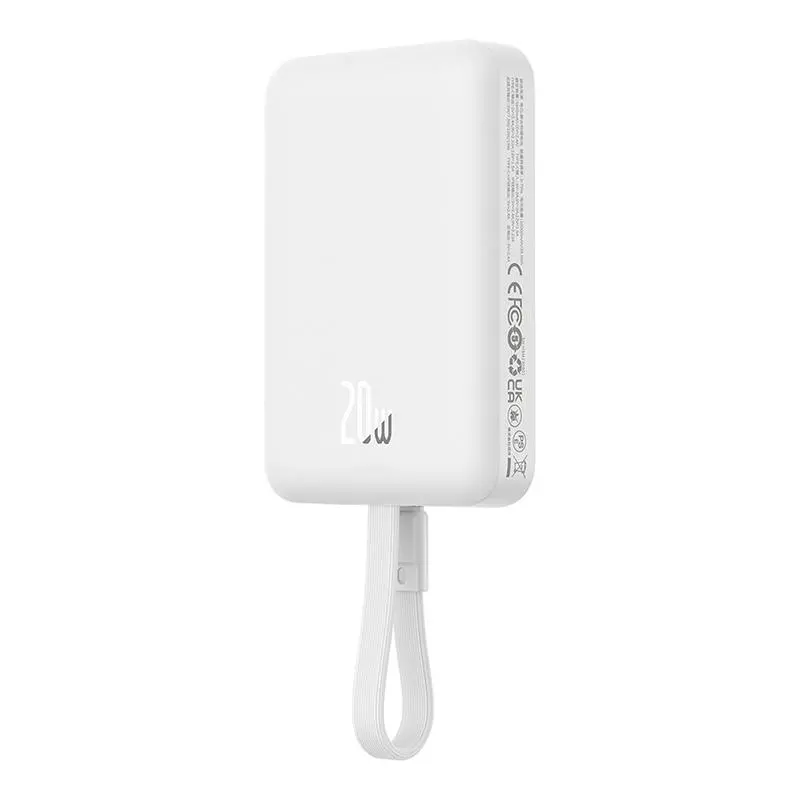 Powerbank Baseus P10022109223-00 Magnetic Mini 10000mAh 20W MagSafe z kablem Lightning Biały