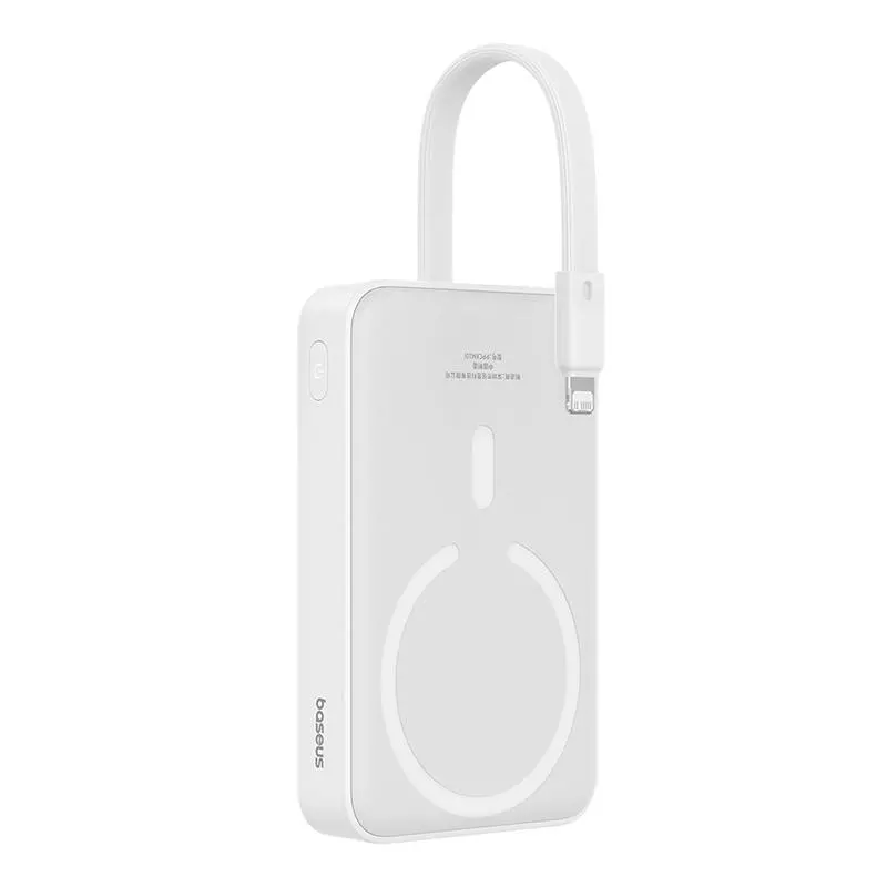 Powerbank Baseus P10022109223-00 Magnetic Mini 10000mAh 20W MagSafe z kablem Lightning Biały