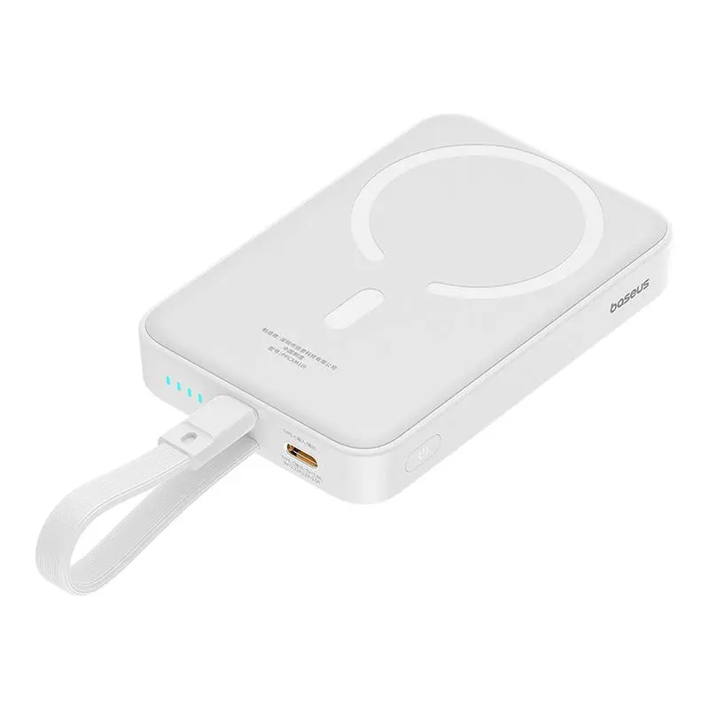 Powerbank Baseus P10022109223-00 Magnetic Mini 10000mAh 20W MagSafe z kablem Lightning Biały
