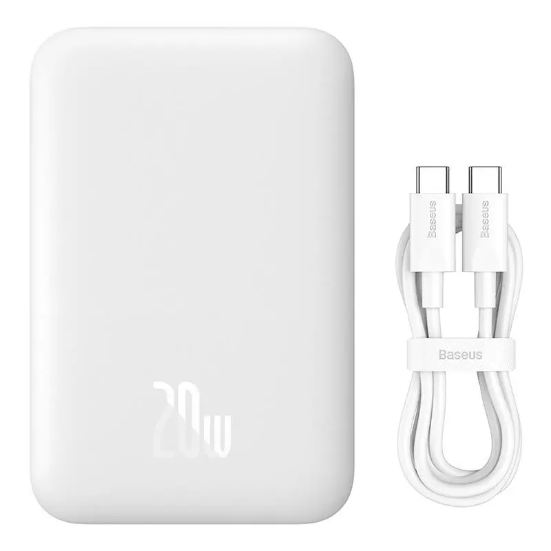 Powerbank Baseus P10059002223-00 Magnetic Mini 6000mAh 20W Biały