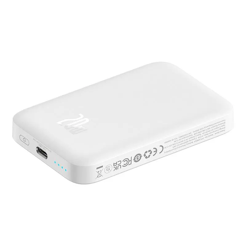 Powerbank Baseus P10059002223-00 Magnetic Mini 6000mAh 20W Biały