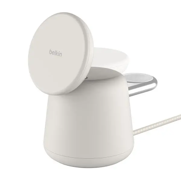 Ładowarka indukcyjna Belkin BoostCharge PRO MagSafe 2w1 Charger Sand Biały