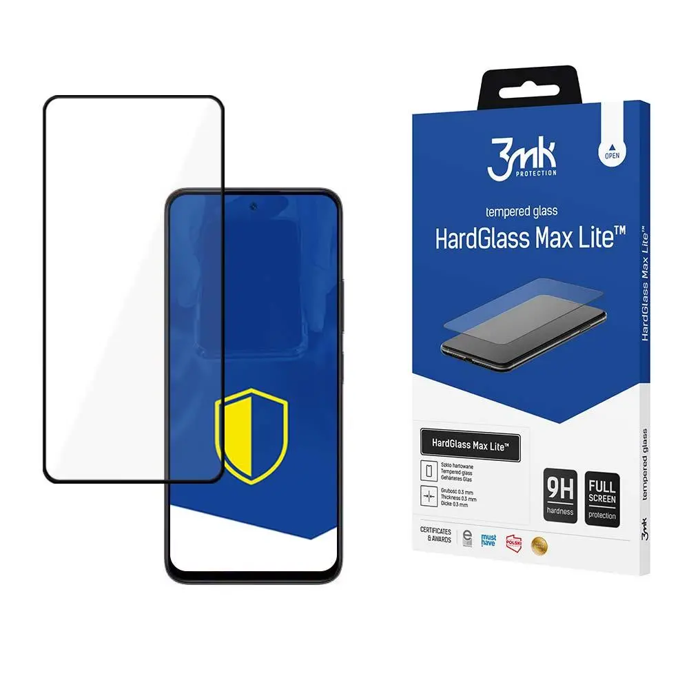 Szkło hartowane 3mk HardGlass Max Lite Black do POCO M6 Pro 5G