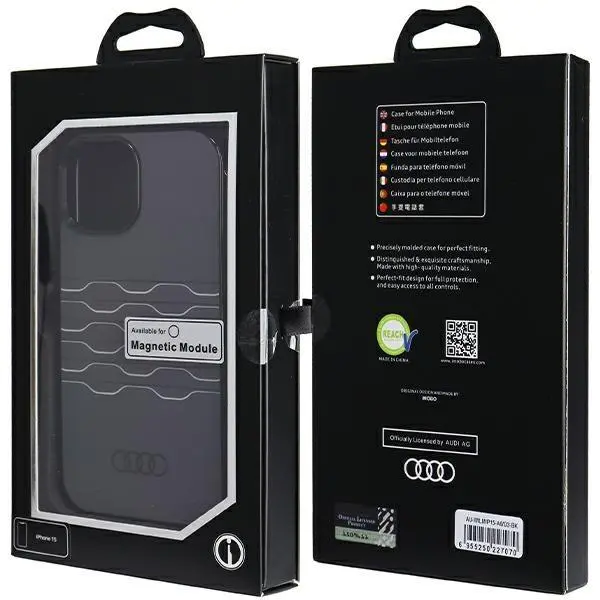Etui AUDI IML MagSafe Case AU-IMLMIP15-A6/D3-BK do iPhone 15 Czarny