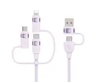 USAMS U85 2xUSB-C USB Micro-USB Lightning 6w1 100W 2m Fioletowy