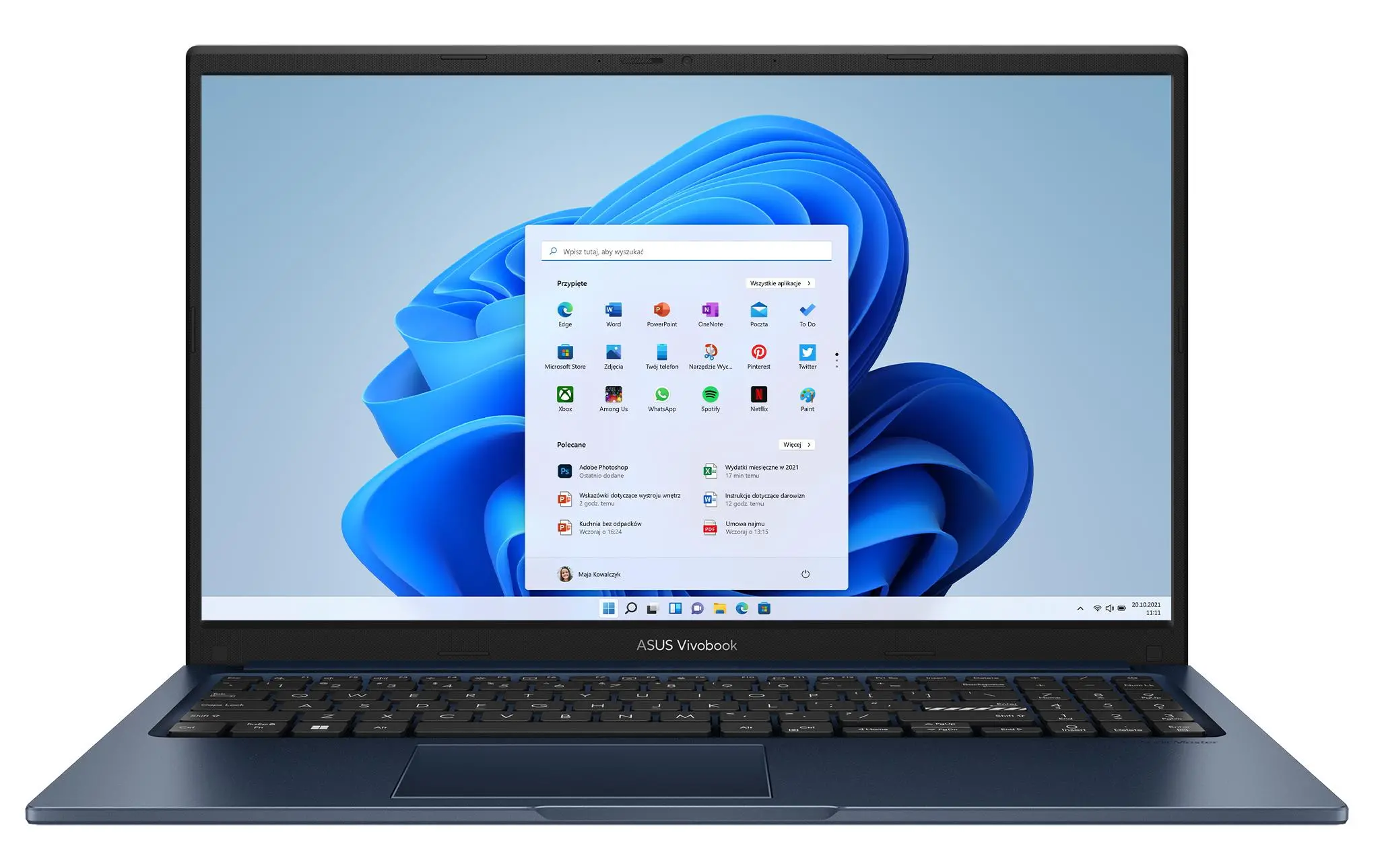 Laptop ASUS Vivobook 15 X1504ZA-BQ279W 15,6" i3-1215U 8GB RAM 512GB Dysk SSD Win11 Niebieski