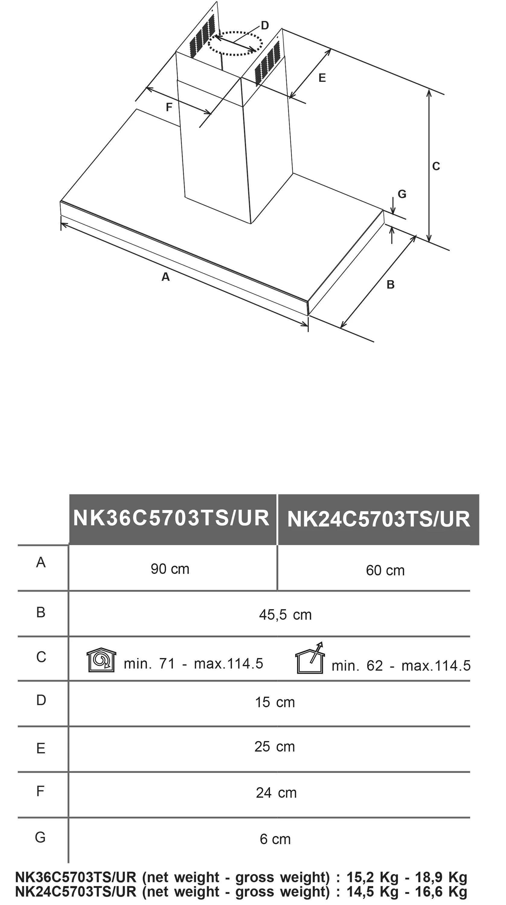 Okap Samsung NK36C5703TS/UR Srebrno-czarny