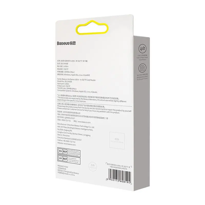 Czytnik kart Baseus Lite Series SD/TF USB Szary