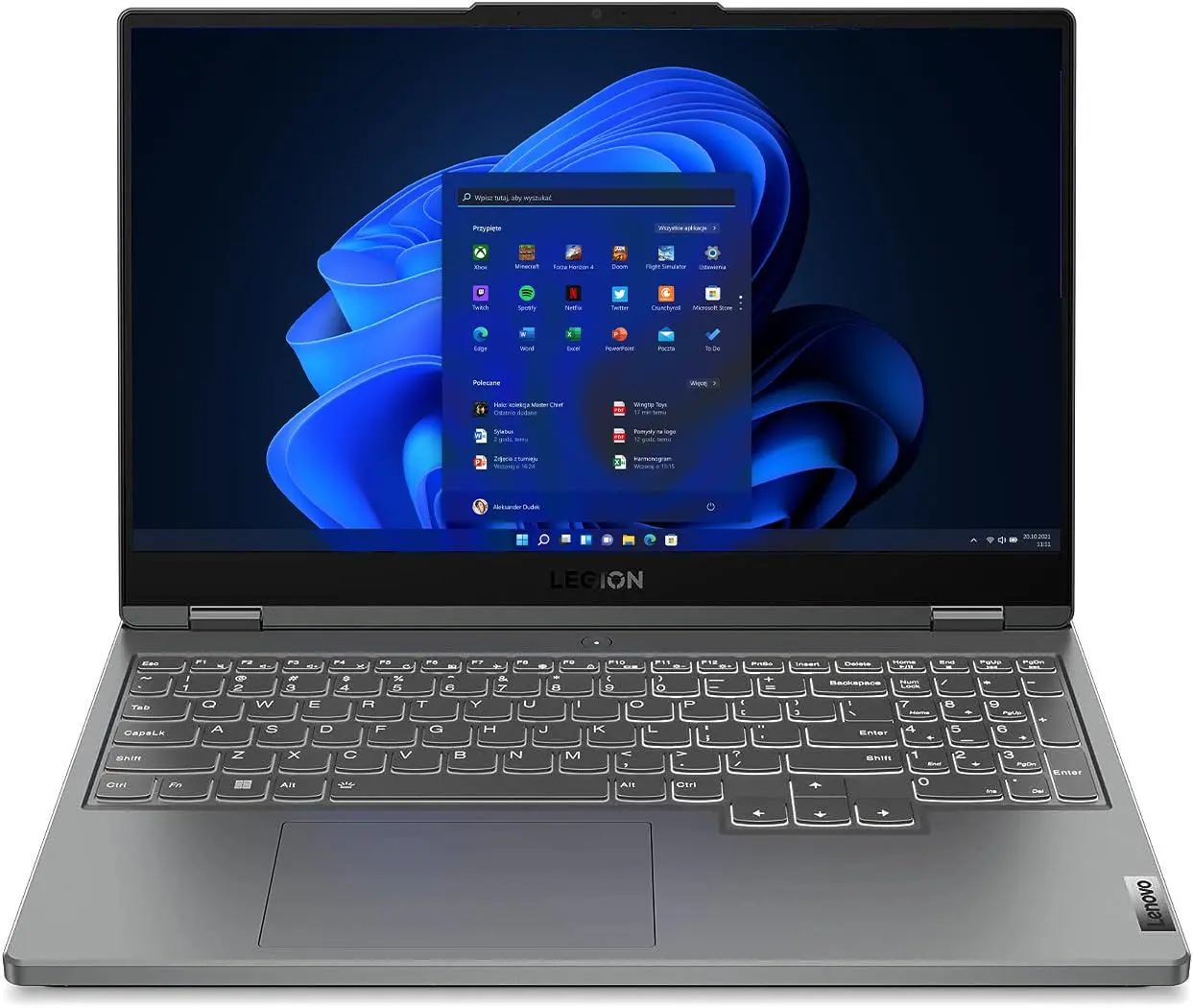 Laptop gamingowy Lenovo Legion 5 15ARH7 15,6" 165Hz R5 6600H 16GB RAM 512GB Dysk SSD RTX3050 Win11 Szary