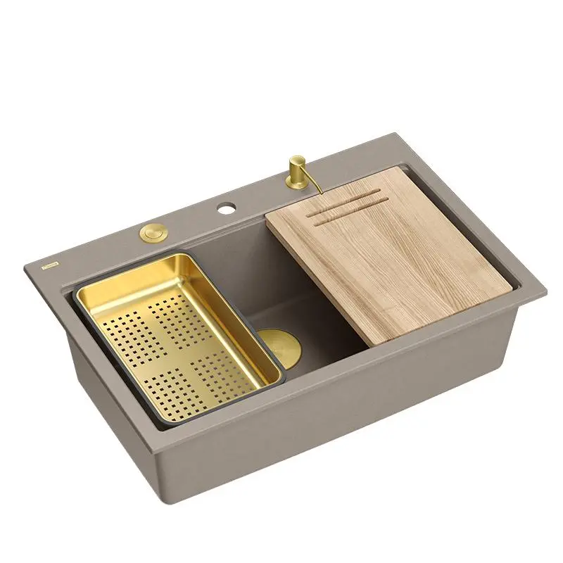 Quadron MARC 110 HQM7650U4_PVDG1 Granitowy Soft taupe/Złoty