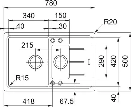 Zlewozmywak Franke Basis BFG 651-78 Fragranit Szary