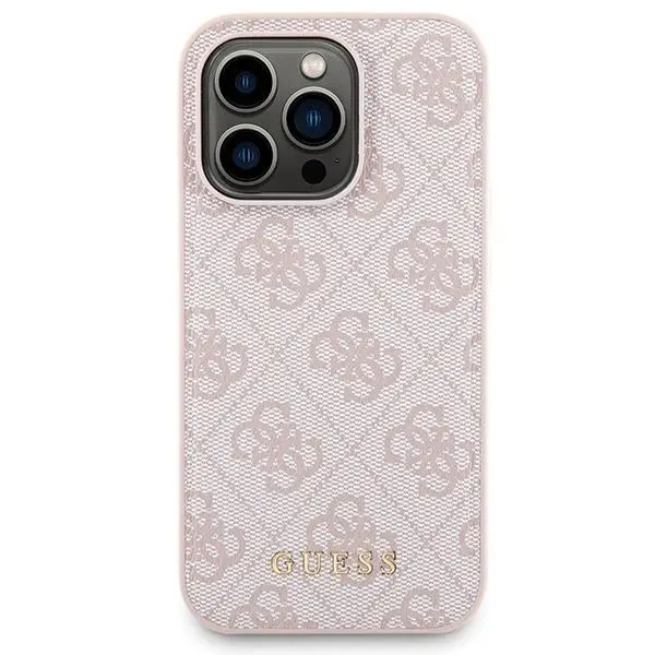Etui Guess Zestaw do iPhone 15 Pro + Powerbank 5000mAh MagSafe 4G Metal Logo Różowy