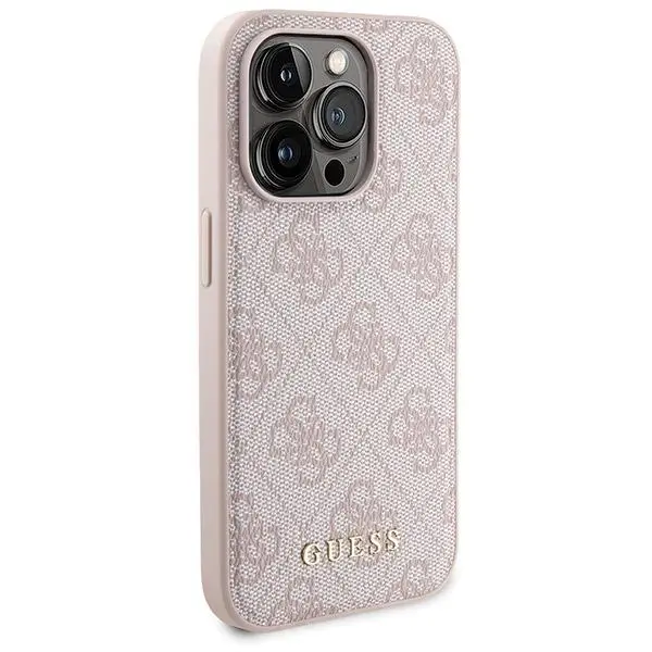 Etui Guess Zestaw do iPhone 15 Pro + Powerbank 5000mAh MagSafe 4G Metal Logo Różowy