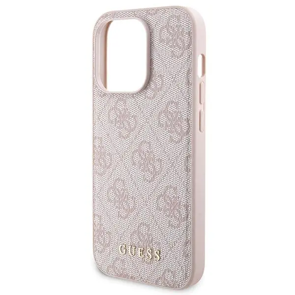 Etui Guess Zestaw do iPhone 15 Pro + Powerbank 5000mAh MagSafe 4G Metal Logo Różowy