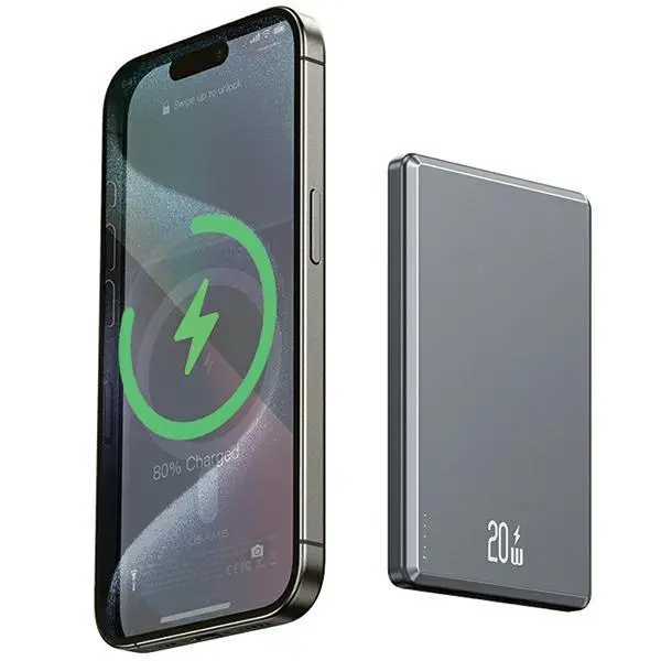 Powerbank USAMS 10KCD22001 Fast Charge Magsafe Indukcyjny 5000mAh 20W Ciemnoszary