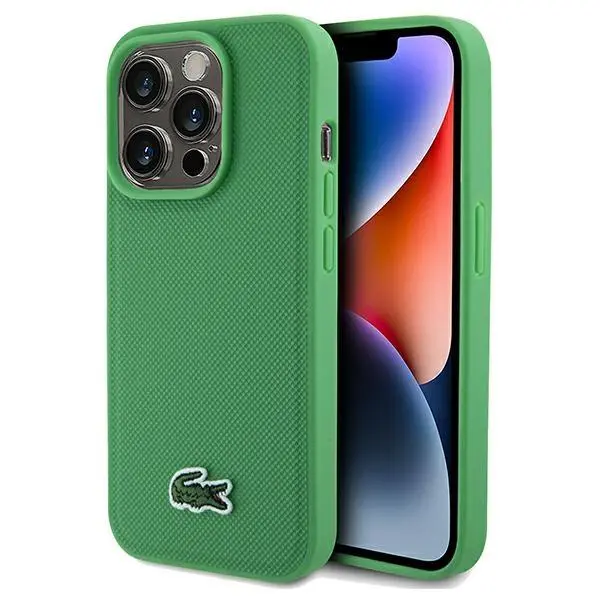 Etui Lacoste LCHMP15XPVCN Hardcase Iconic Petit Pique MagSafe do iPhone 15 Pro Max Zielony