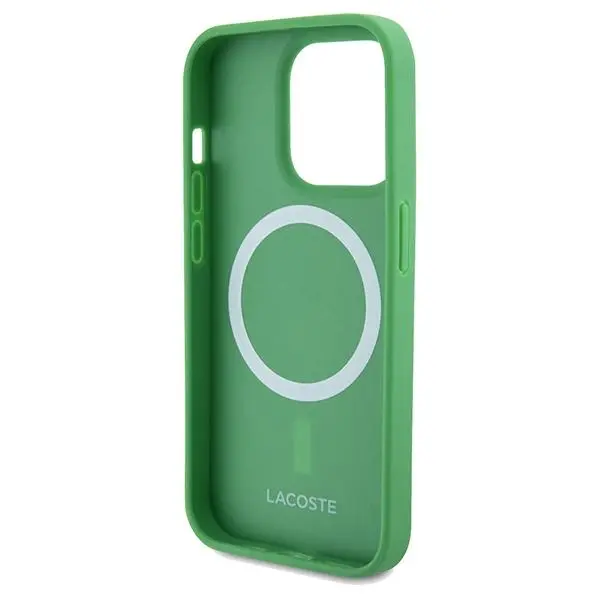 Etui Lacoste LCHMP15XPVCN Hardcase Iconic Petit Pique MagSafe do iPhone 15 Pro Max Zielony