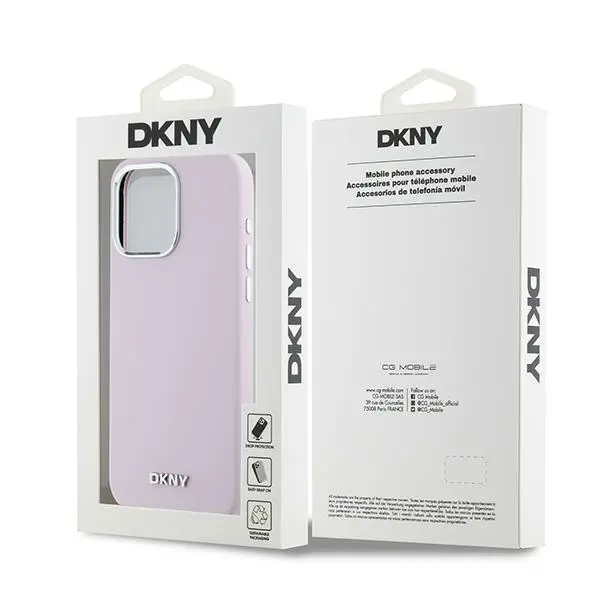 Etui DKNY Hardcase Liquid Silicone Small Metal Logo MagSafe do iPhone 15 Pro Max Różowy