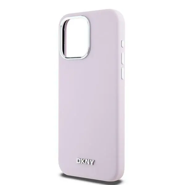 Etui DKNY Hardcase Liquid Silicone Small Metal Logo MagSafe do iPhone 15 Pro Max Różowy