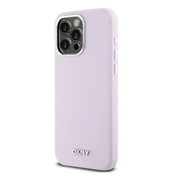 Etui DKNY Hardcase Liquid Silicone Small Metal Logo MagSafe do iPhone 15 Pro Max Różowy