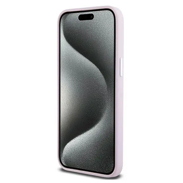 Etui DKNY Hardcase Liquid Silicone Small Metal Logo MagSafe do iPhone 15 Pro Max Różowy