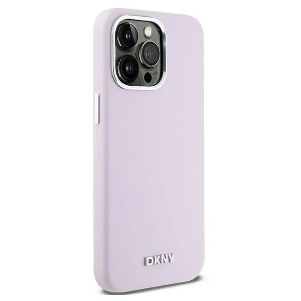 Etui DKNY Hardcase Liquid Silicone Small Metal Logo MagSafe do iPhone 15 Pro Max Różowy