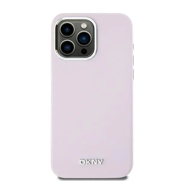 Etui DKNY Hardcase Liquid Silicone Small Metal Logo MagSafe do iPhone 15 Pro Max Różowy