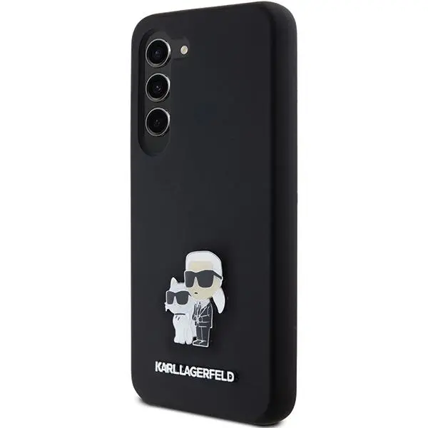 Etui Karl Lagerfeld Hardcase Silicone Karl&Choupette Metal Pin do Samsung Galaxy S24 Czarny