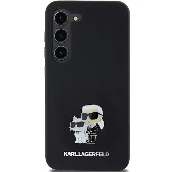 Etui Karl Lagerfeld Hardcase Silicone Karl&Choupette Metal Pin do Samsung Galaxy S24 Czarny