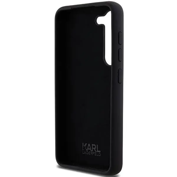 Etui Karl Lagerfeld Hardcase Silicone Karl&Choupette Metal Pin do Samsung Galaxy S24 Czarny