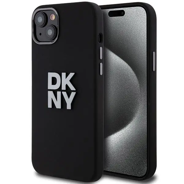Etui DKNY Hardcase Liquid Silicone Metal Logo do iPhone 15 Plus Czarny
