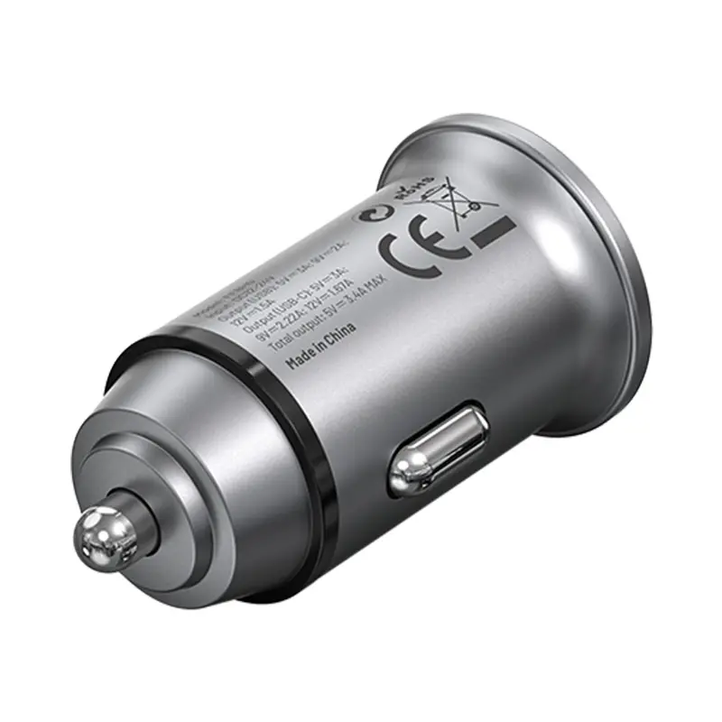 Ładowarka samochodowa Vention USB-A USB-C FFBH0 18 20W Szary