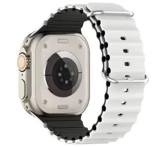 Pasek Beline Silicone Waves do Apple Watch 38/40/41mm Biało-czarny