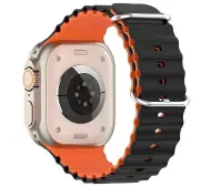 Beline Silicone Waves do Apple Watch 38/40/41mm Czarno-pomarańczowy