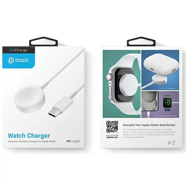 Kabel Energea GoCharge USB-C Apple Watch 2,5W Fast Charge 1m Biały