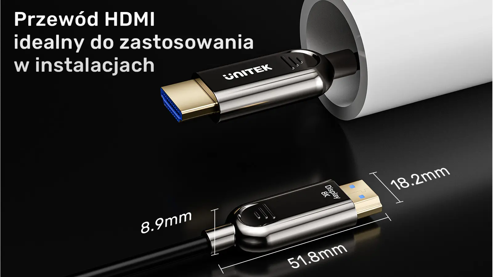 Kabel optyczny HDMI Unitek C11085GY01-100M HDMI 2.1 AOC 8K 120Hz 100m