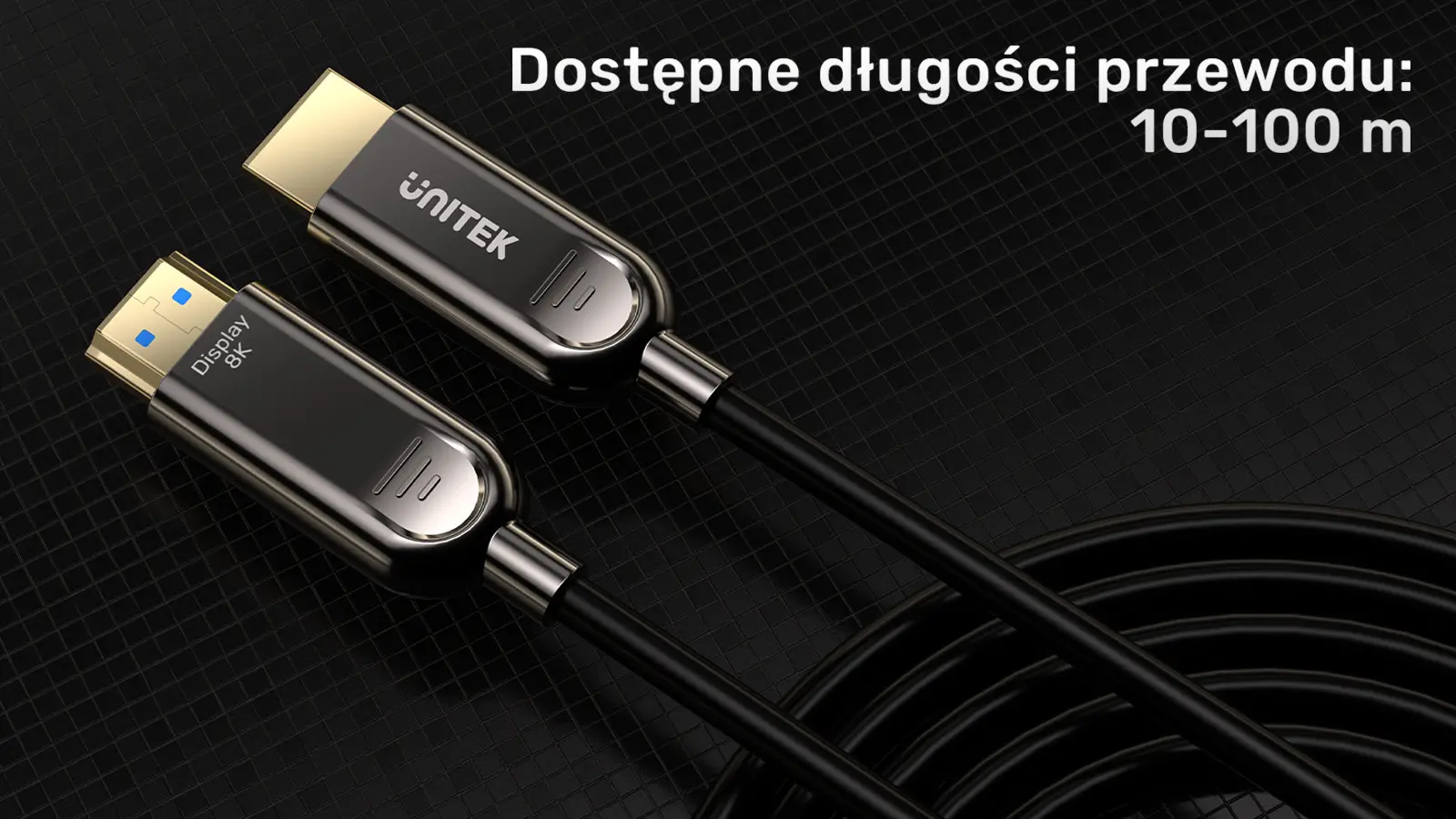 Kabel optyczny HDMI Unitek C11085GY01-100M HDMI 2.1 AOC 8K 120Hz 100m