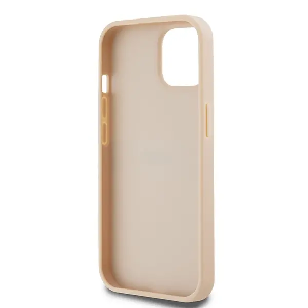 Etui DKNY Hardcase Leather Mono Stripe & Metal Logo do iPhone 15 Różowy