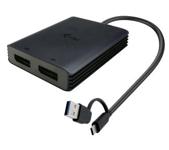 Hub USB i-Tec CADUAL4KDP USB-A/USB-C Dual 4K/60 Hz DisplayPort Czarny