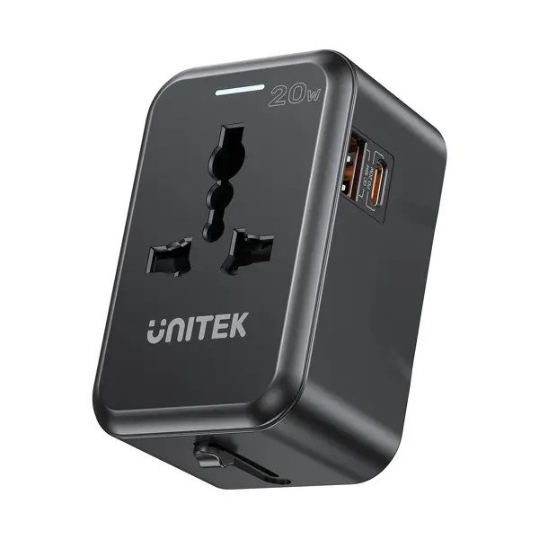 Ładowarka podróżna Unitek P1120ABK01 EU/US/UK/AUS PowerDelivery 20W